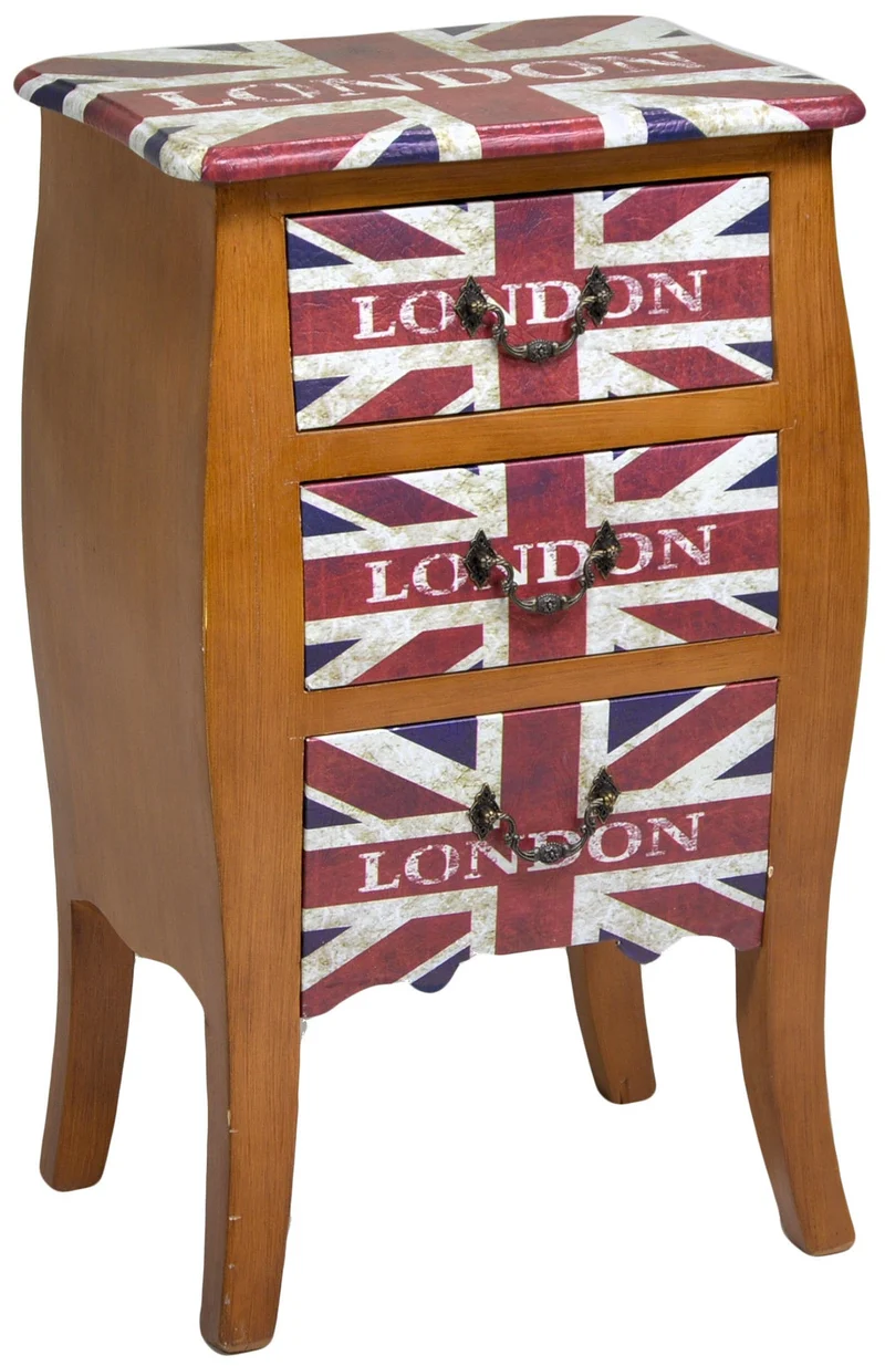 Cassettiera in Legno 3 Cassetti London