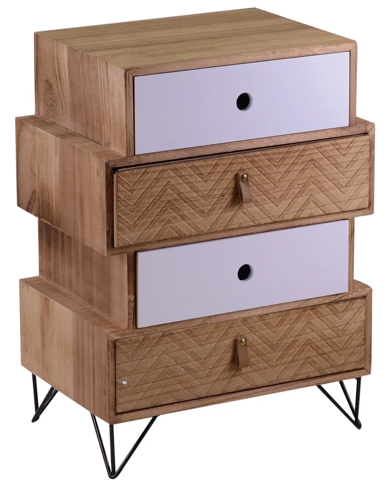 Cassettiera in Legno MDF 4 Cassetti Lagos