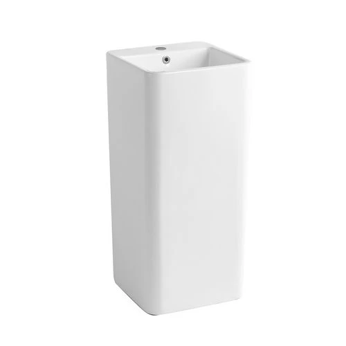 Lavabo freestanding zenit quadro cm 40x40x85 bianco lucido
