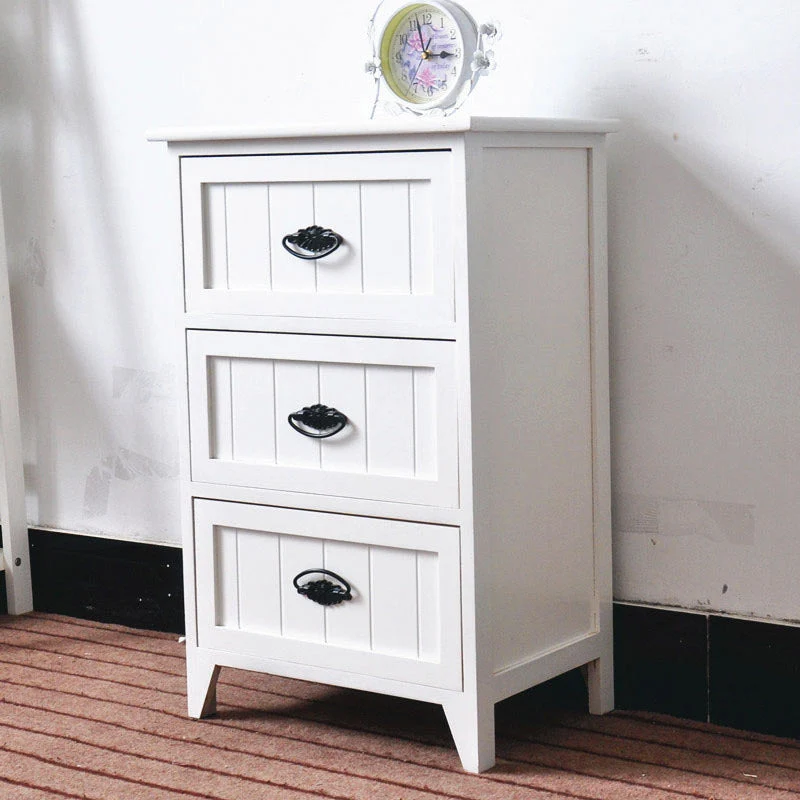 Cassettiera 3 Cassetti in Legno Massello 45x30x70 cm Fumer Betty Bianca