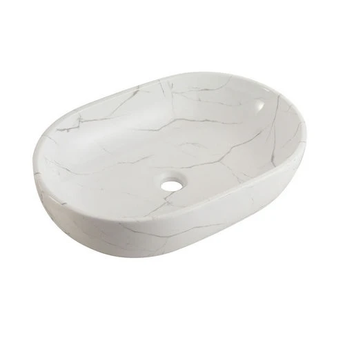 Lavabo d appoggio ovale calacatta cm 59x41x14
