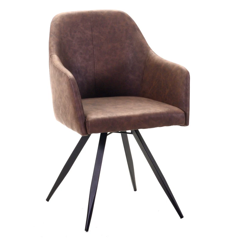 Poltrona in Similpelle 50x56H89 cm Marrone