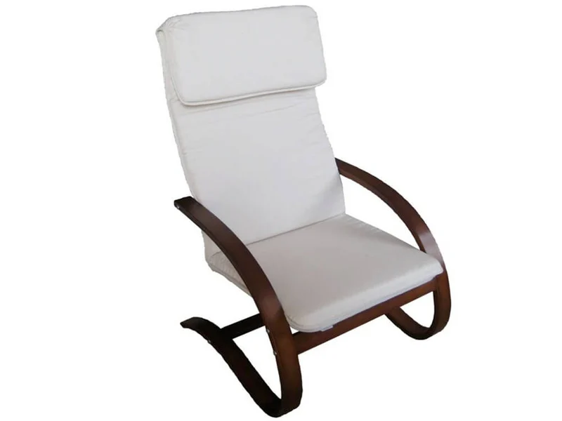 Poltrona in Tessuto e Legno 67x78xH100cm Bianco