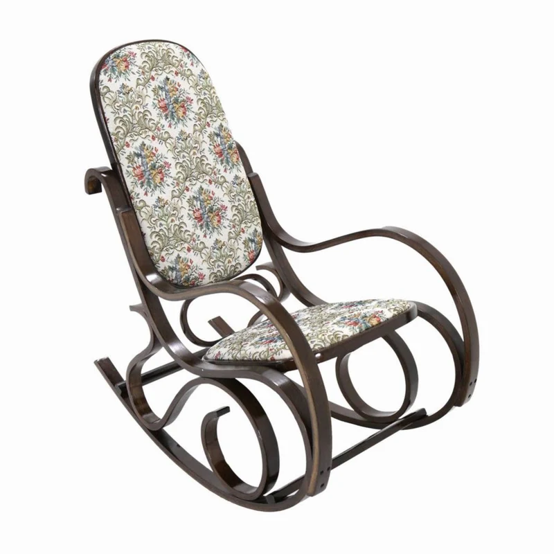 Dondolo da Giardino in Legno di Jelutong 90x55H45/97cm Fiori Noce