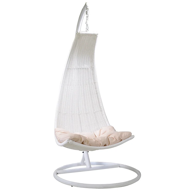 Dondolo da Giardino Pensile in Polyrattan 1 posto Pendent Bianco