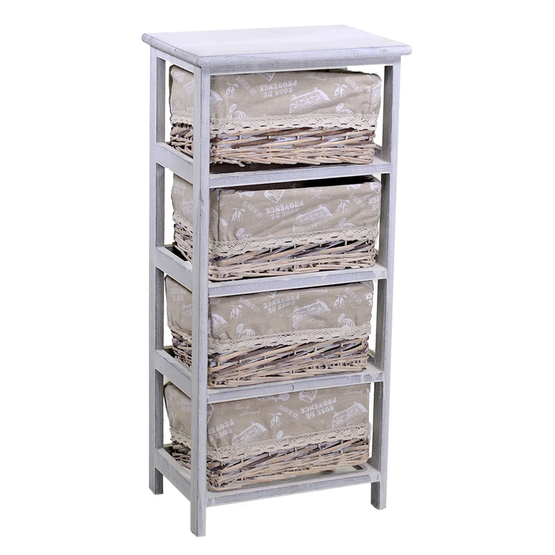 Cassettiera 4 Cassetti in Legno 40x28x85cm Federica