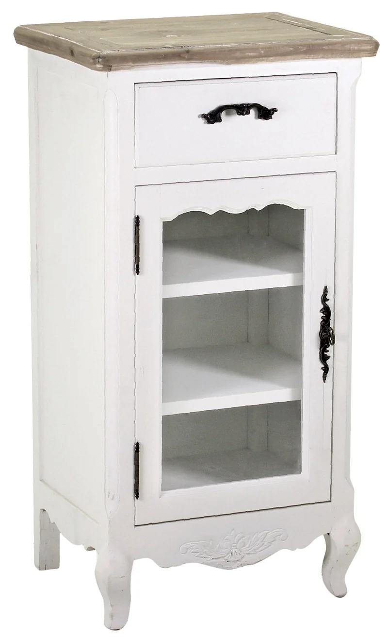 Comodino 1 Anta 1 Cassetto in Legno Country