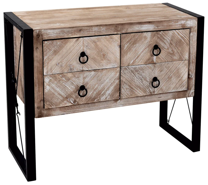 Comò 4 Cassetti in Legno MDF e Abete Bilbao