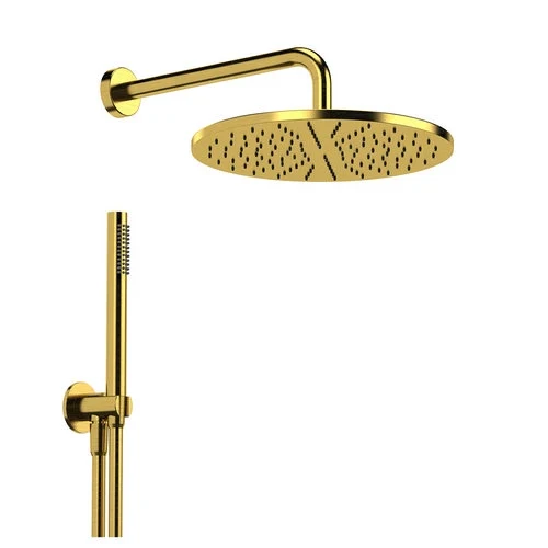 Kit soffione doccia tondo cm 30 oro spazzolato