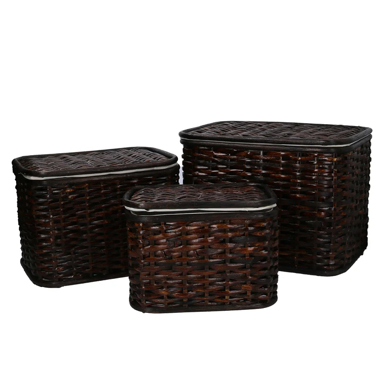 Set 3 scatola vinini noce