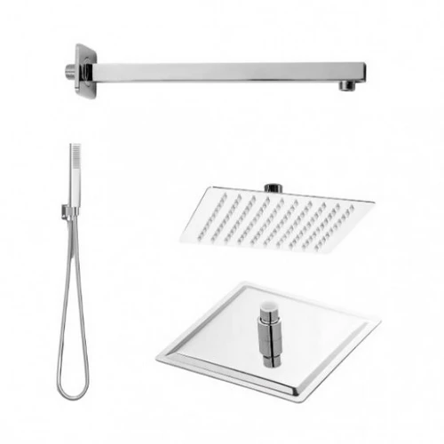Kit soffione doccia restyling smart- quadrato cromo lucido