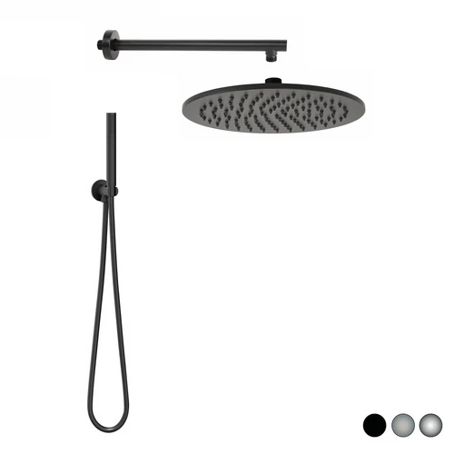 Kit soffione doccia tondo seven nero opaco matt
