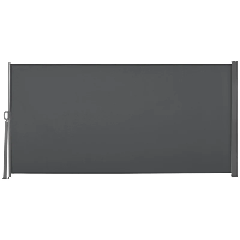 Frangivista da Giardino Estensibile 300x160A cm Poliestere Anti UV e Alluminio Grigio