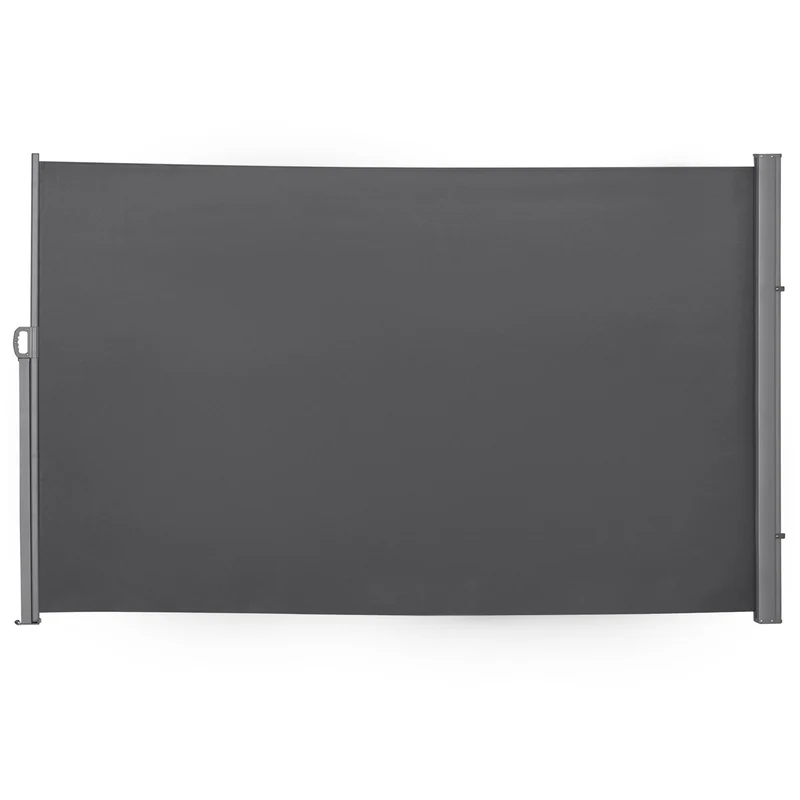 Frangivista da Giardino Estensibile 300x180A cm Poliestere Anti UV e Alluminio Grigio