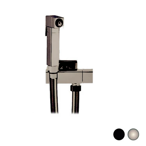 Set con idroscopino flessibile supporto quadro ottone nichel spazzolato