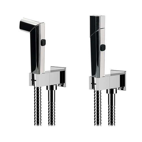 Kit doccetta shut-off idroscopino doppia funzione quadra cromo