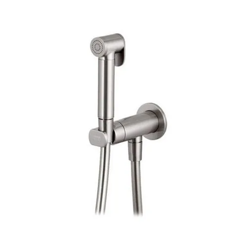 Set miscelatore con doccetta shut-off tondo bianco opaco