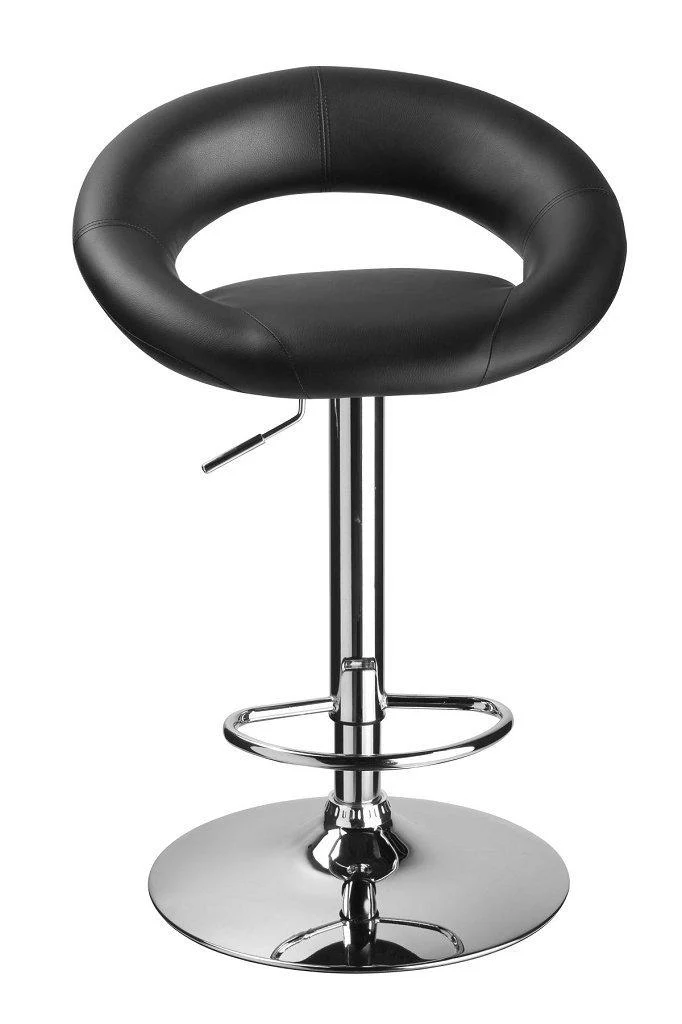 Sgabello Girevole Regolabile in Similpelle Rizzetti Higher Nero