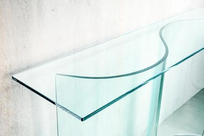 Consolle in Vetro Temperato 120x30x72 cm Rizzetti Curve