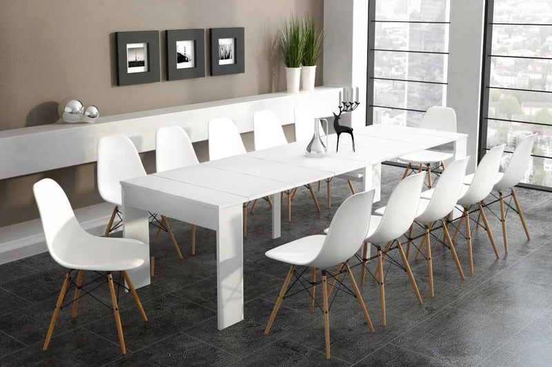 Consolle Allungabile H75x95x45/300 cm Rizzetti Colosseum Bianco
