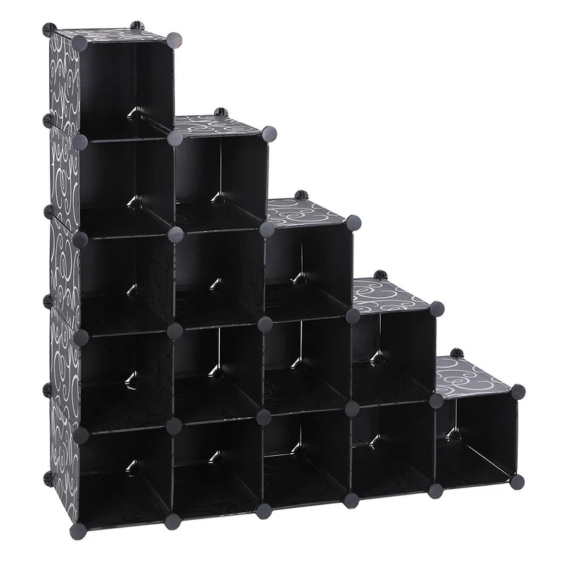 Armadio Guardaroba Modulare 16 Cubi Rizzetti Cube16 Nero