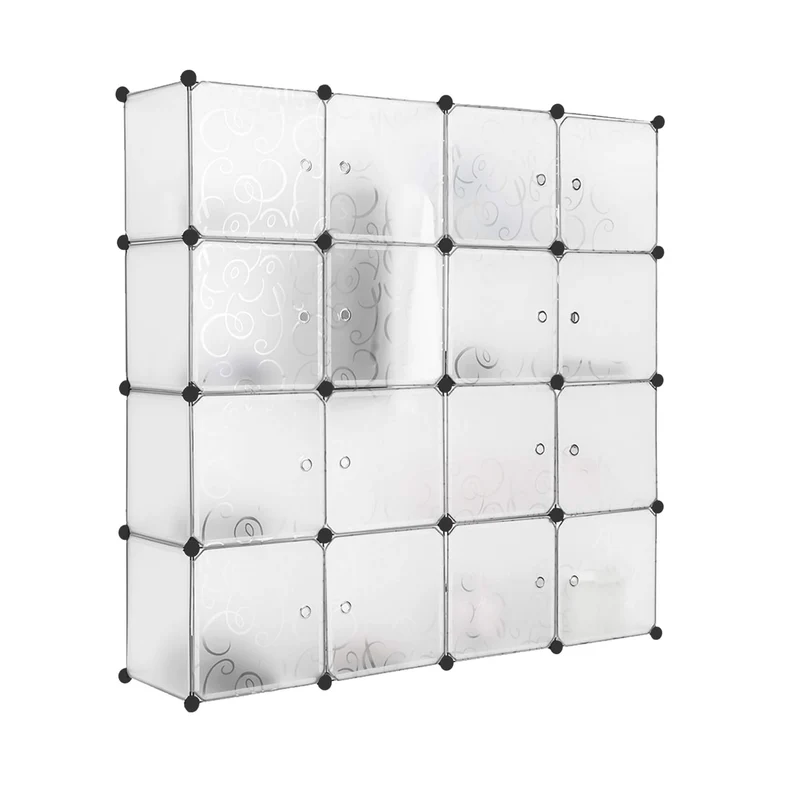 Armadio Guardaroba Modulare 16 Cubi Rizzetti Cube16 Bianco