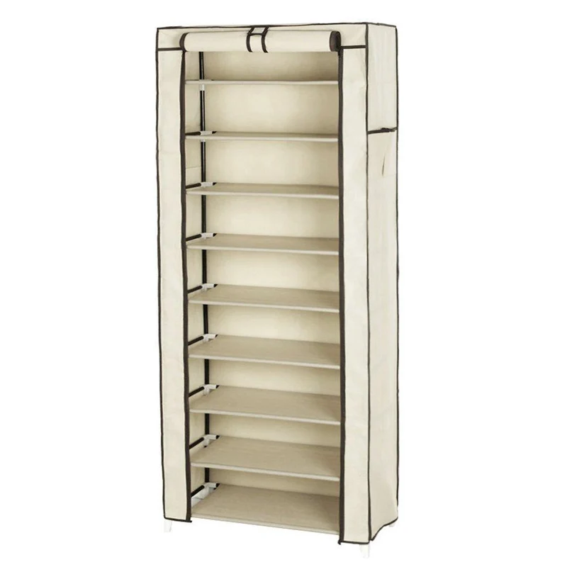 Scarpiera Salvaspazio in Acciaio Tessuto TNT Rizzetti Crome Beige