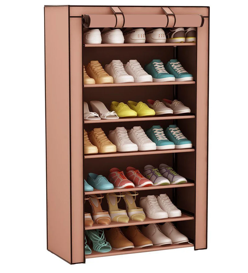 Scarpiera Salvaspazio 7 Ripiani 60x30x126 cm Rizzetti Marrone