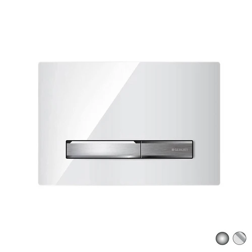 Placca di copertura 2 tasti sigma 50 new geberit bianca tasti cromati