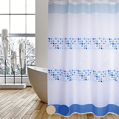 Tenda per doccia in tessuto poliestere porto cm 180x200 blu