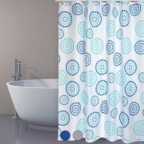 Tenda per doccia in tessuto poliestere dots cm 180x200 grigio