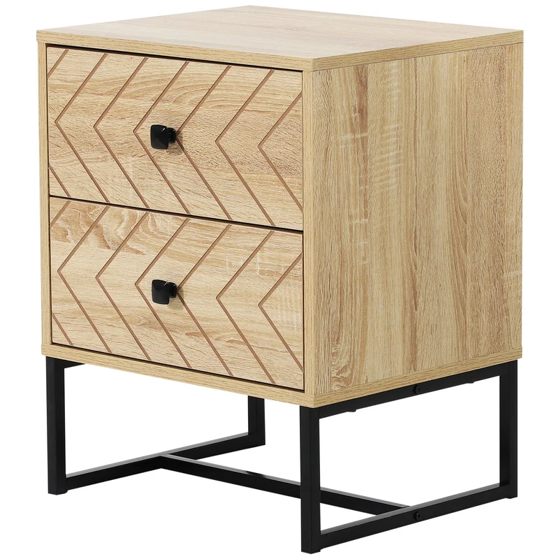 Comodino in Legno Stile Nordico Scandinavo Natural Wood