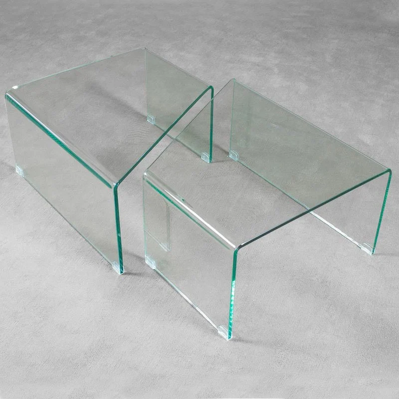 Tavolino in Vetro Modulabile Mercury Trasparente