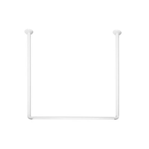 Bastone per tenda doccia 3 lati in alluminio bianco 80x80x80 cm