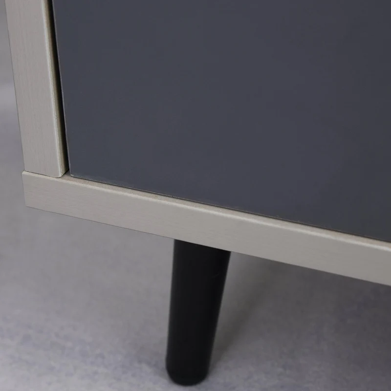 Comodino 40x40x45 cm 1 Cassetto 1 Ripiano Grigio e Bianco