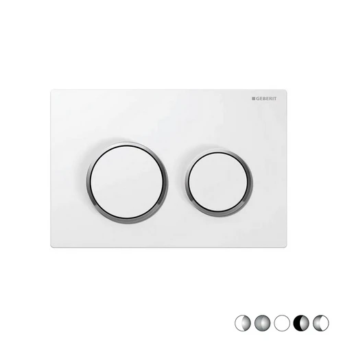 Placca di comando 2 tasti omega 20 bianco anelli bianco opaco