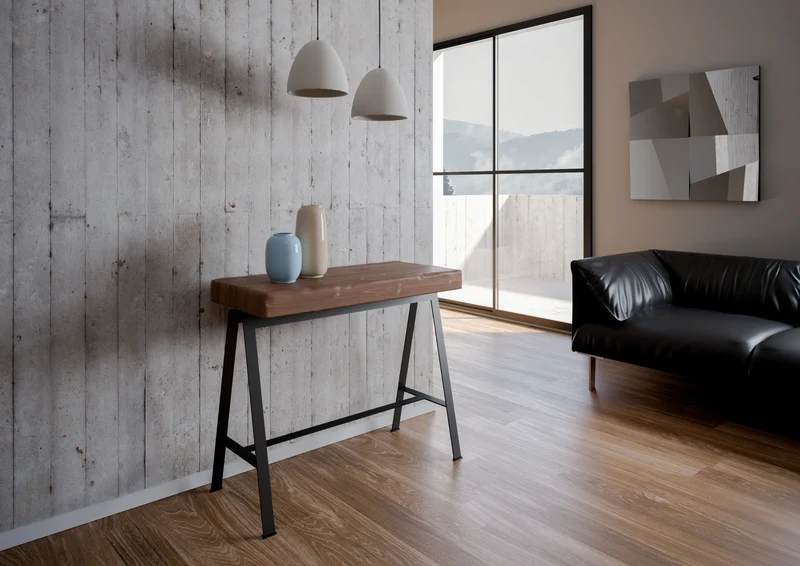 Consolle Allungabile 90-290x40x77 cm in Nobilitato Marrone