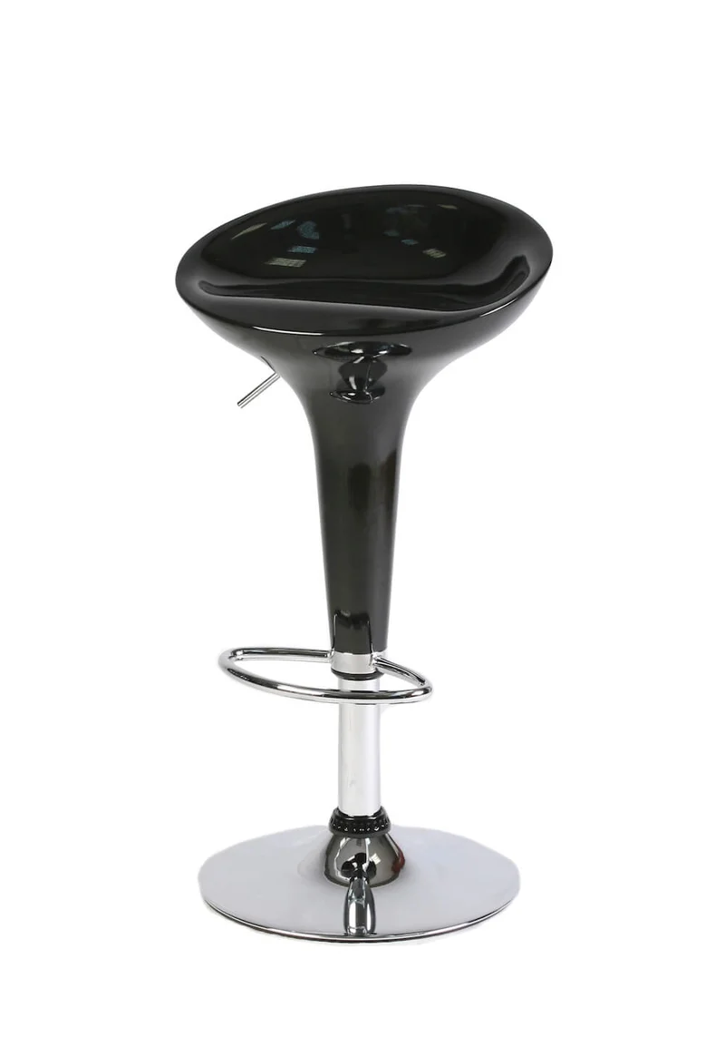 Sgabello da Bar in Abs Nero Ed Acciaio Tosini Hc 148K