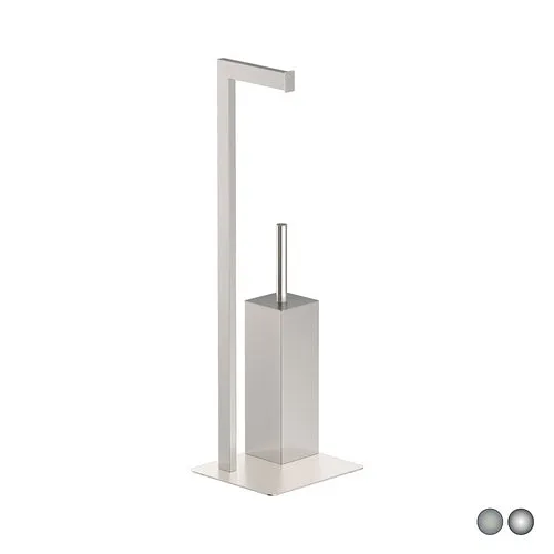 Piantana porta scopino zeus cromo cm 20 x h. 64 x 18