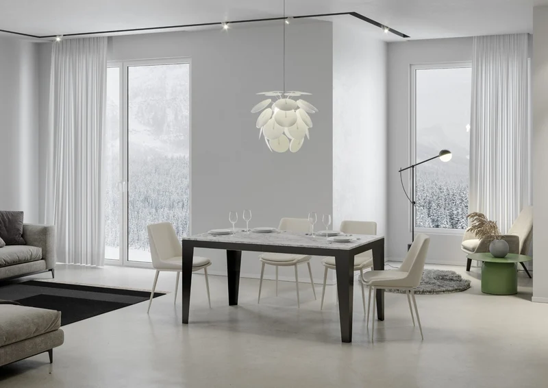 Tavolo Allungabile 180-440x90x77 cm Flame Evolution Marmo