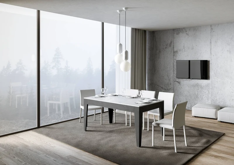 Tavolo Allungabile 160-220x90x77 cm Cico Mix Bianco Spatolato