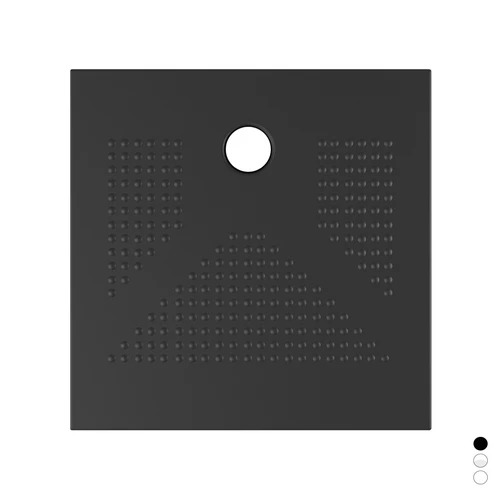 Piatto doccia h3.6 quadro in ceramica nero opaco cm 90 x 90 h.3 6