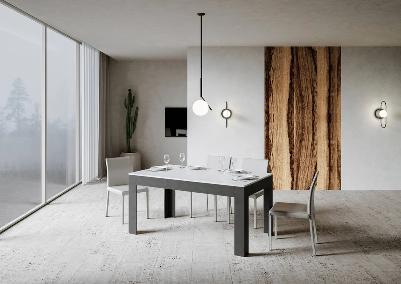 Tavolo Allungabile 160-220x90x77 cm Bibi Mix Bianco Spatolato