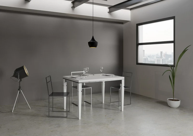 Tavolo Allungabile 120-240x90x78-80 cm Impero Libra Bianco Frassino