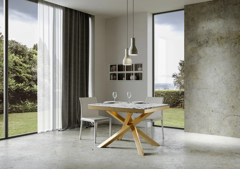 Tavolo Allungabile 120-224x90x80 cm Volantis Evolution Marmo