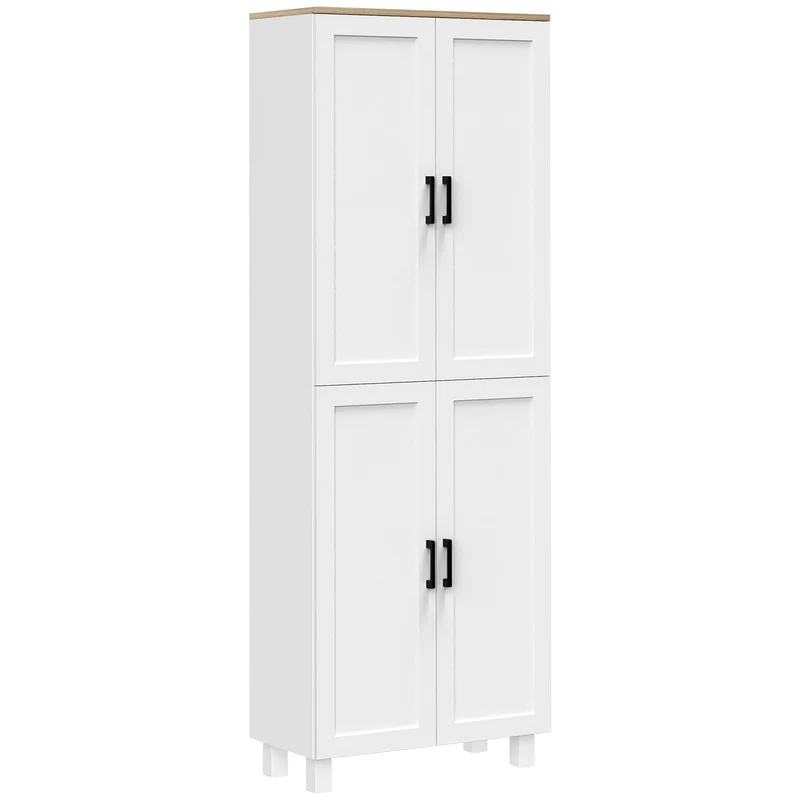Mobile Dispensa da Cucina 60x30x170,5 cm a 4 Ante in Legno Bianco