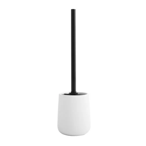 Porta scopino maonie con supporto in ceramica bianco-nero