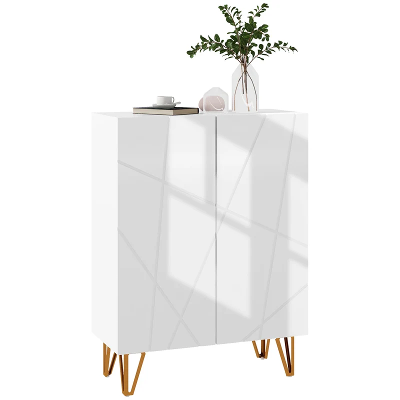Scarpiera Moderna per 15-20 Paia di Scarpe 72x31,5x95 cm con Chiusura Ammortizzata Bianco
