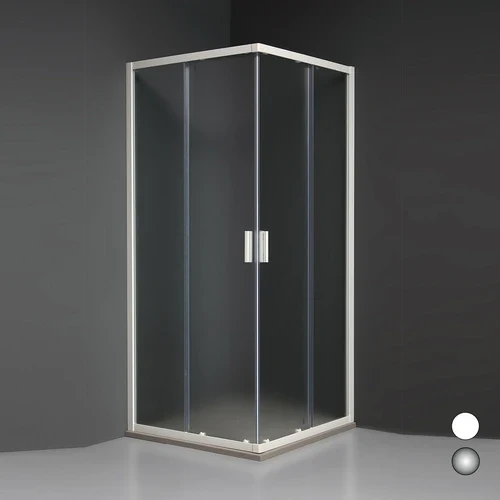Lato singolo porta doccia scorrevole fast 2000 cristallo cm 107-109 profilo bia/vetr. pix