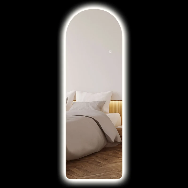 Specchio da Parete ad Arco con Luce LED Dimmerabile Touch 40x3x120 cm
